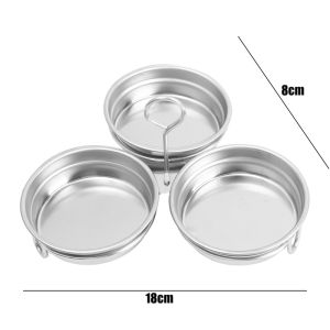 3 Cup Stainless Steel Egg Poaching Pan Rust-proof Steamed Egg Mould with Grab Handle Omelette Maker Breakfast Kitchen Gadgets