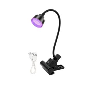Portable Dual-Light UV Curing Lamp with Digital Timer Flexible Clip Perfect for Nail Art Resin Crafts & Electronics Repair