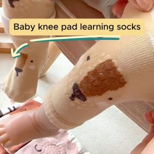 CARTOON KNEE COVER AND SOCK SET anti slip crawling protector soft cotton