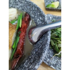 Tô nhựa melamine vân đá đen đựng cơm bún phở tô xoắn miện loe - Tox16/17/18 cm