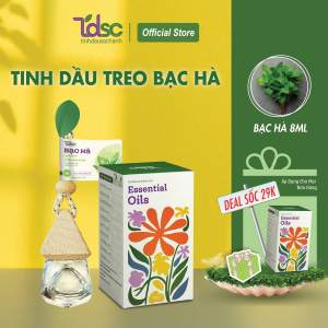 Tinh Dầu Bạc Hà Treo Thơm Xe Hơi TINHDAUSACHANH 8ml Tinh Dầu Lọc Không Khí Trang Trí Bàn Làm Việc