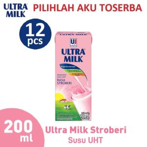 Susu Ultra Stroberi (Strawberry) 200 ml - (HARGA 12 PCS)