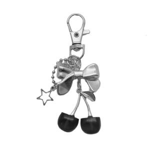 Fashionable Cherrys Keyring Accessory with Sturdy Alloy Clip Convenient for Bags Wallets and Keychains Daily Use