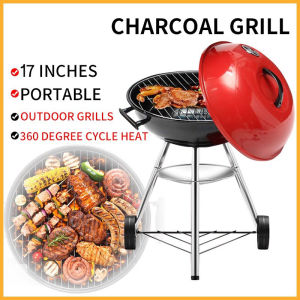 DEKES Charcoal Grill Portable Griller 17 inches Outdoor Camping BBQ with Stand Outdoor Barbecue