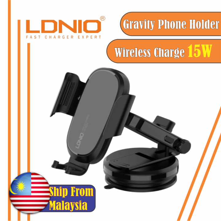 LDNIO MW-21 Aircon Vent / DashBoard gravity Car Holder Wireless Charge ...