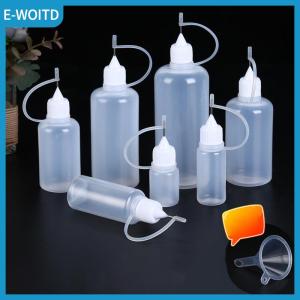 【E-WOITD】 2 5PCS 5ml 10ml 20ml 30ml 50ml 60ml 100ml PE Plastic Squeezable Tip Applicator Bottle Refillable Dropper With Needle Tip Caps For