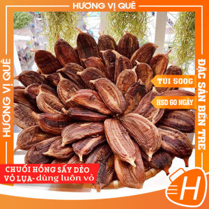 Chuối Hồng Sấy Dẻo Vỏ Lụa - Túi Hút Chân Không 500g - Đặc Sản Bến Tre