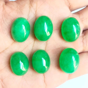 Batu Akik Giok Hijau Oval Natural untuk DIY Fashion Accessories