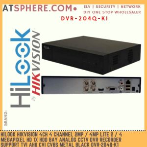 Hilook Hikvision CCTV 4ch 4 Channel 2MP 4MP Lite 2 / 4 Megapixel HD HDD Bay Analog CCTV Recorder TVI CVI DVR-204Q-K1(C)(S)