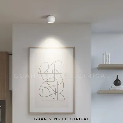 Minimalist Rotatable 350 Round Surface Spotlight Downlight 10W Warm White Tri-Tone 3Tone | Guan Seng Electrical