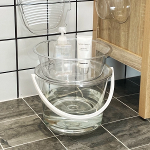 Transparent Timba Plastic Bucket Timba with Dipper and Basin Tabo Palanggana-Minimalist Home Buddies