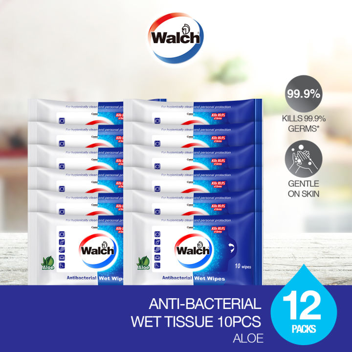 Walch® Antibacterial Wet Wipes 10pcs x 12 Packets Lazada Singapore
