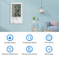 Digital Temperature Humidity Meter Home Indoor Outdoor Electronic Thermo meter Hygrometer With Alarm Clock. 