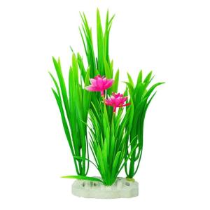 Aquarium Decoration Realistic Green Artificial Tillandsia with Base for Fishtanks Home Use and Office Desk Decors