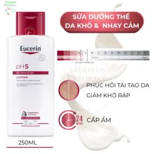Sữa Dưỡng Thể Eucerin pH5 Lotion 250ml Chính Hãng - Giải Pháp Chăm Sóc Da Khô Chàm Nhạy Cảm