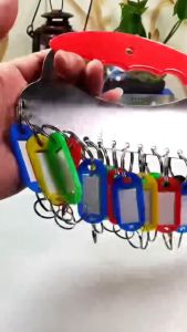 High quality 50 pcs mix colour Keychain Label ID Name Room Address TEL Number Marker Key Tag