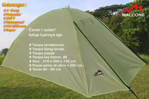 (Bukan Tenda) Cover atau Outer Tenda Dome 4-5 org Type Savana Malcone Polyester 210T Waterproof