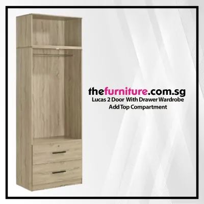 Lucas 2 Door with Drawer and Mirror Wardrobe