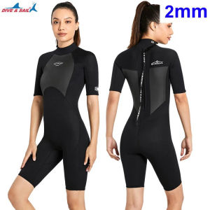 [Toronto2] Womens 3mm Shorty Wetsuit Full Body Diving Suit Back Zip Dive Skin for Diving Canoe Spearfishing Surfing Snorkeling Swimming
