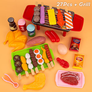 Mini Kitchen Pretend Play Toys Barbecue Set Childrens Cooking Simulation Food Multi-set Christmas Gift For Kids Toddlers