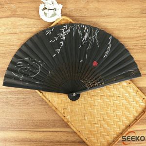 Seeko  Flower folding fan silk handmade Chinese style fabricfolding fanweddingdancechurchparty