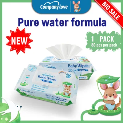 Company Love 1 Pack x 80 Pcs Non-Alcohol Unscented Safe For Baby Gentle Disposable Cotton Wet Tissue 濕紙巾 嬰兒濕巾