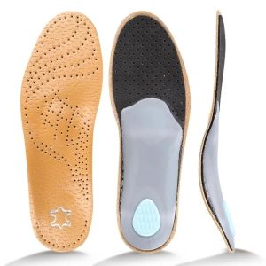 1Pair Leather Orthopedic Insole O/X Leg Flat Feet Arch Support Shock Absorption Sole Insoles Inserts Breathable Shoes Pad for Men Women