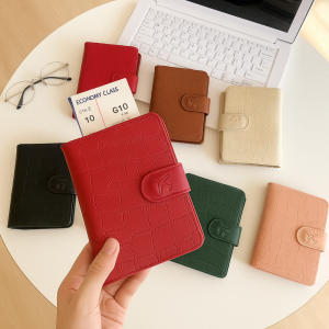 DYJKOUG Airplane Check-in PU Passport Bag Multifunctional RFID Anti-theft Passband Holder Portable Ticket Holder Travel Wallet Women