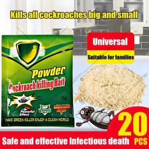 Cockroach Killer Powder Fipronil 0.05% Roach Bait Powder Strong Attractant for Home and Kitchen Pest Control Targeted Indoor Cockroach Treatment for Cabinets Sink Areas Fridge Gaps 5g Sachet for Cabinets Sink and Fridge Areas for Hidden Corners and Cracks