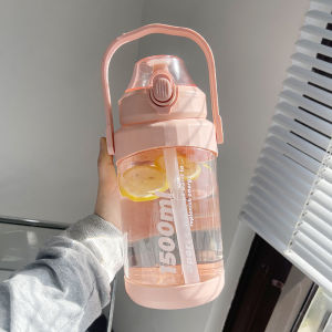 2L / 1.5L Large Capacity Portable Water Bottle With Handle & Straw BPA-Free