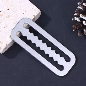 FEELINGS 1/5PCS Slide Keeper Ring Diving Weight Belt Double Slot Structure Stainless Steel Strap Buckle  Serrated Locking Belt Buckle Rope Accessories