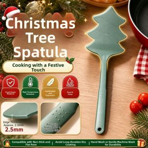 WPRA Food Grade Christmas Tree Baking Shovel Heat-Resistant Non-Stick Silicone Spatula Creative Festival Kitchen Turner Cooking