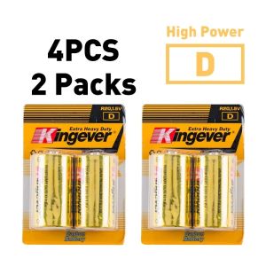 Kingever 100% Original AA AAA D High Power 2PACKS Extra Heavy Duty Battery Battery Golden Series