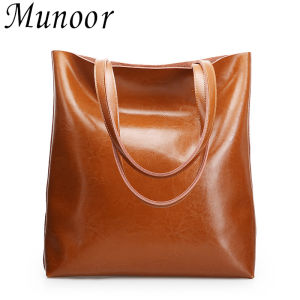 Munoor High Quality 100% Genuine Leather Women Tote Bag