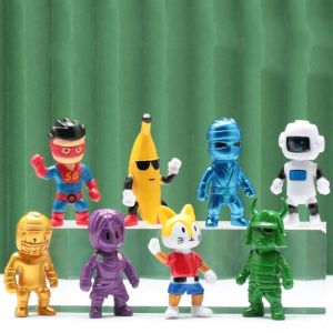 YOUSHI TOP 8Pcs PVC Mô hình hành động Stumble Guys Tượng nhỏ Thủ công mỹ nghệ Đồ chơi mô hình Anime Stumble Guys Tượng điêu khắc Búp bê hài hước Tượng mô hình trò chơi Trang trí bàn làm việc