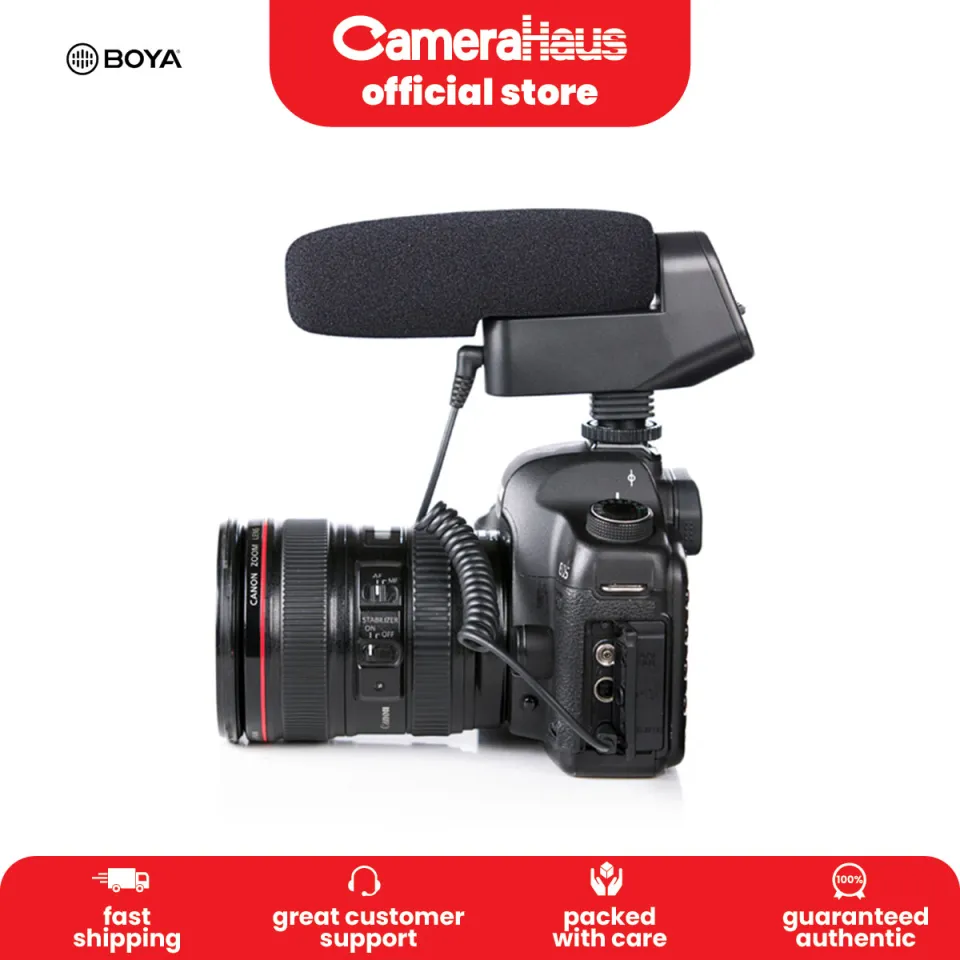 Microfono Boya BY-VM600 Shotgun A Condensatore - Cardioide, Con Cavo 3.5 Mm, Per Fotocamere Canon Nikon Sony, Ideale Per Vlog E Interviste