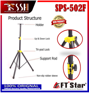 NEW SPS-502F FT STAR SPEAKER STAND ADJUSTABLE BLACK COLOR
