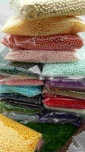 MUTIARA TINDIK MUTIARA PAKU WARNA WARNI UKURAN 4MM KUALITAS AA ECERAN PER 50 GRAM KUALITAS AA