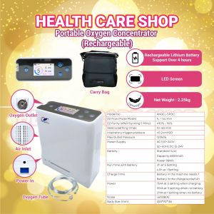 Angelbiss Portable Oxygen Concentrator | Car Use / Rechargeable | Lightweight Medical Grade O2 Machine