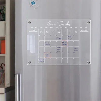 SG 【IN STCOK】Magnetic Acrylic Planner Board Clear Fridge Magnet Sticker Calendar Board Daily Monthly Planner Schedule