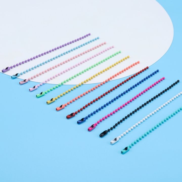 20Pcs/pack 2.4mm Colorful Charm Bead Chain for Key Chain Bracelet DIY