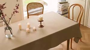 Cotton and linen three-proof tablecloth - Waterproof dust-proof pure color long rectangle tablecloth