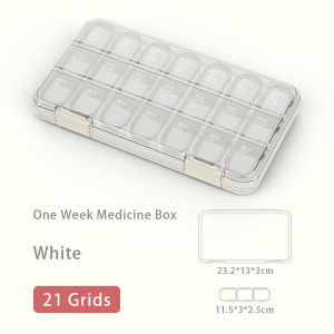 JustLiving Pill Box 7 Day - Weekly Travel Medicine Organizer Box Large Container Holder Vitamins Case Pill Dispenser with Separate Case Portable Daily Pill Container Dispenser for Vitamin/ Fish Oils