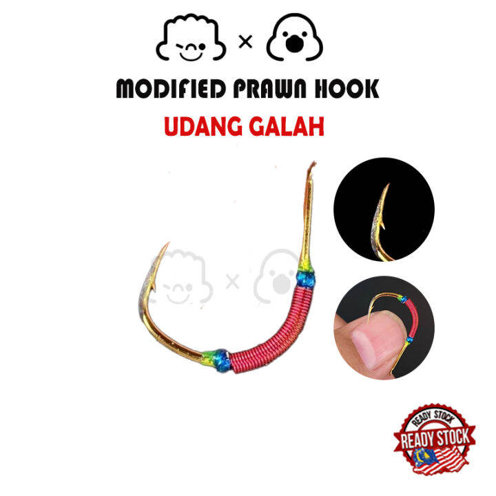 Customized Golden Prawn Hook Mata Kail Udang Galah Modified I Size 2 I ...