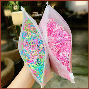 【♡Lovely girls house♡】1000pc Lot of Disposable Rubber Girls Little Colorful Ponytail Rubber Hair Band Elastic Hair Holder Fashion Hair Accessories