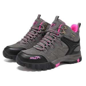 Sepatu Gunung Hiking Boot Wanita Snta 615 Abu-Abu Fuschia Trekking/Hiking/Outdoor sepatu wanita pendaki Waterproof