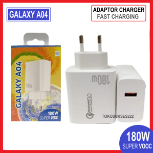 Batok Adaptor 180W For Galaxy A04 Super VOOC Adapter Colokan USB-A Universal Support Fast Charging