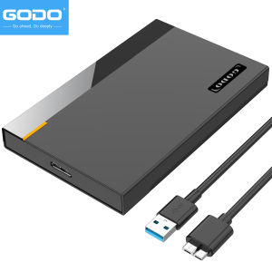GODO 2.5 inch External Hard Drive Enclosures Portable USB 3.0 to SATA HDD SSD Enclosures Drive Case for 9.5mm 7mm Tool FreeMax 6TB with UASPCompatiable for PC PS4 XboxBlack