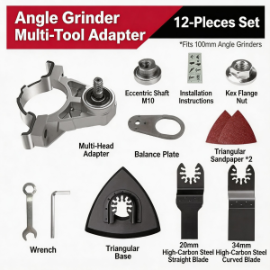 M10 Angle Grinder Conversion Grooving Machine Universal Head Adapter For 100mm Angle Grinder Polisher Polishing Angle Grinder Polisher Polishing Oscillating Tool Multi Oscillating DIY Tool Accessories Kit for cutting sanding removing rust and DIY stains