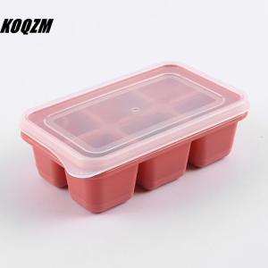 KOQZM Silicone Ice Cube Mould with DIY Lid 6 Grid Soft Bottom ce Cube Mold Square Fruit Ice Cube Maker Tray Kitchen Bar Tools Acces
